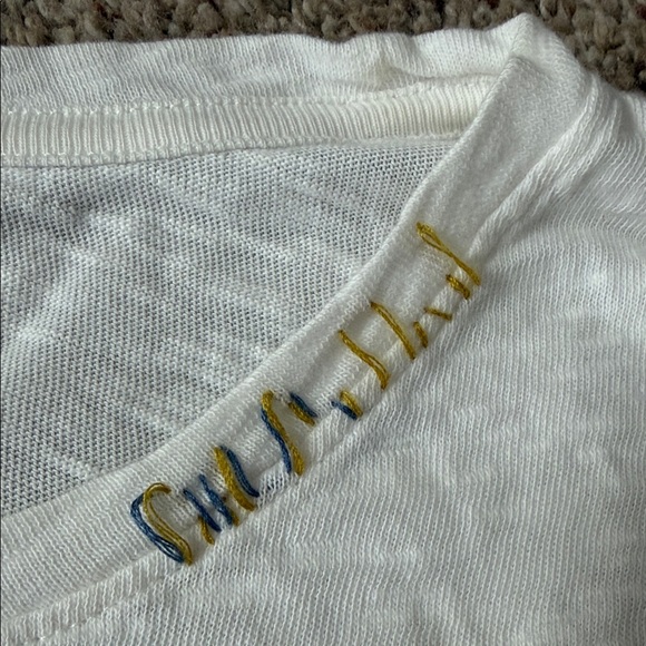 Anthropologie White Graphic Tee - Picture 3 of 8